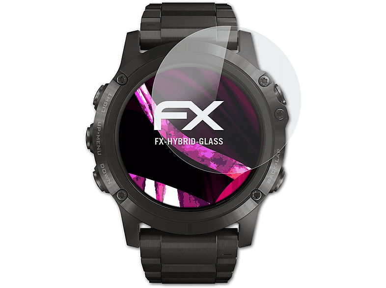 ATFOLIX FX-Hybrid-Glass Schutzglas(für Garmin D2 Delta PX (51 mm)) | Smartwatch Schutzfolien & Gläser