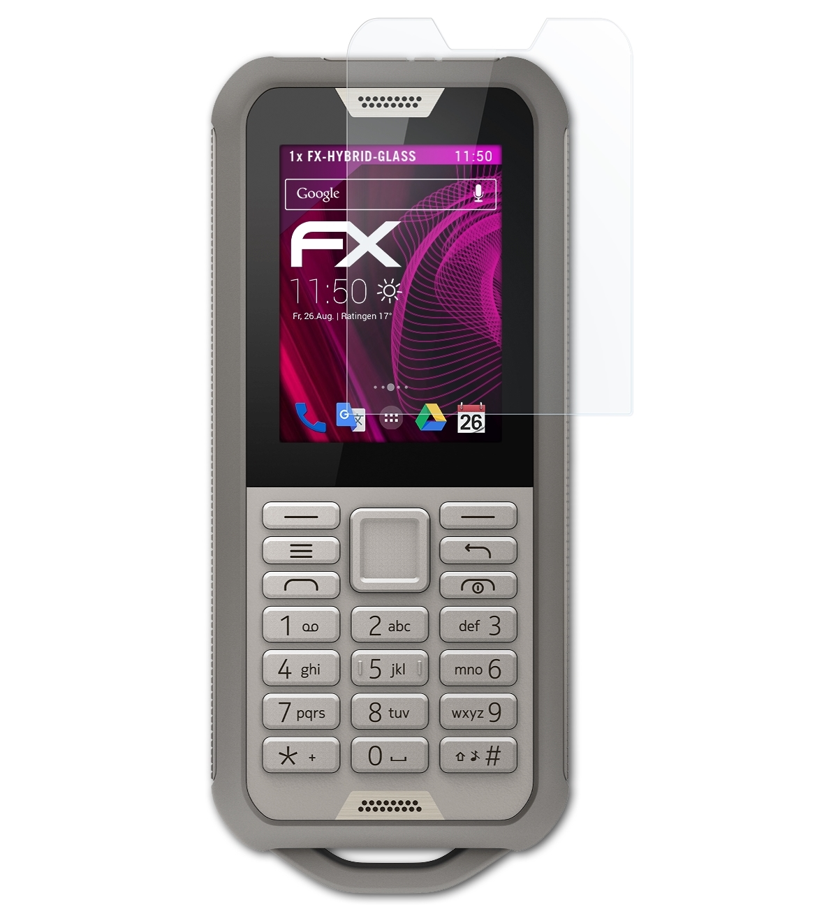 ATFOLIX FX-Hybrid-Glass Schutzglas(für Nokia 800 Tough)