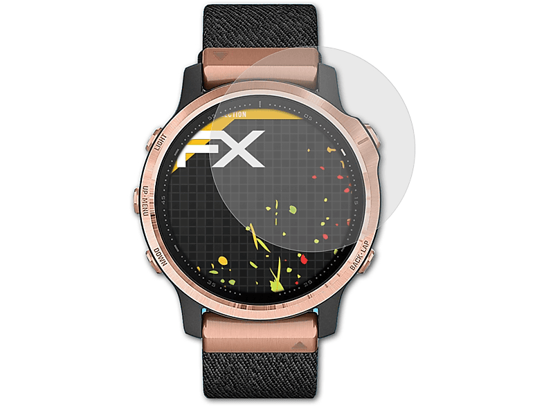 ATFOLIX 3x FX-Antireflex Displayschutz(für Garmin Fenix 6S (42mm))