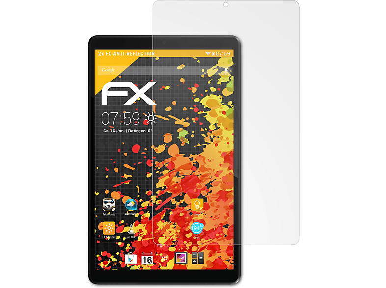 ATFOLIX 2x FX-Antireflex Displayschutz(für Gen)) Lenovo (2nd M8 Tab