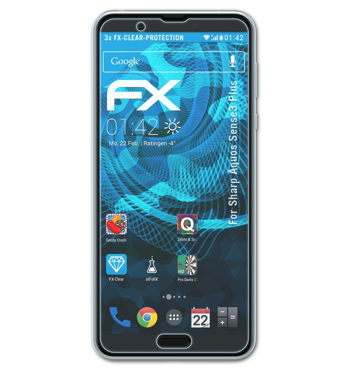 Sharp Displayschutz(für FX-Clear 3x Plus) Sense3 ATFOLIX Aquos