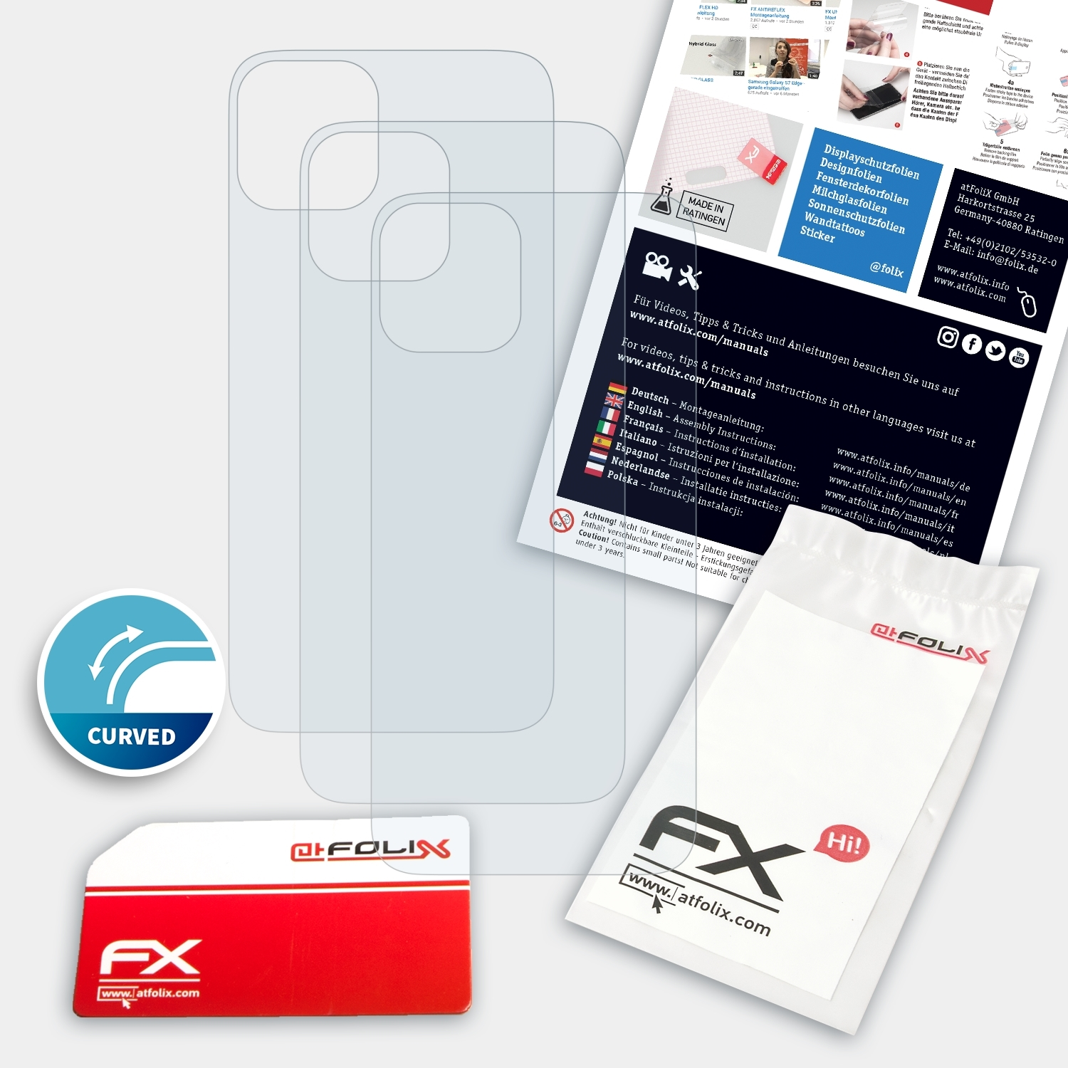 ATFOLIX 3x FX-ActiFleX Displayschutz(für Apple iPhone Pro (Backcover)) 11