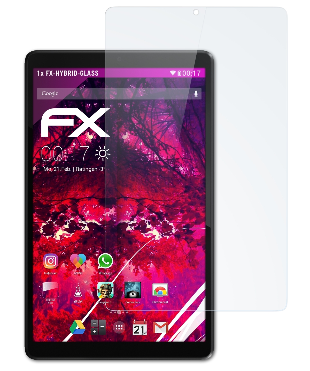 ATFOLIX FX-Hybrid-Glass Schutzglas(für Lenovo Tab (2nd Gen)) M8