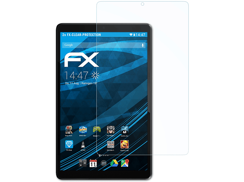 ATFOLIX 2x FX-Clear Displayschutz(für Gen)) Tab (2nd Lenovo M8