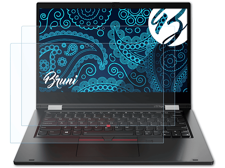 BRUNI 2x Basics-Clear Schutzfolie(für Lenovo ThinkPad L13 Yoga) | Pflege & Schutz
