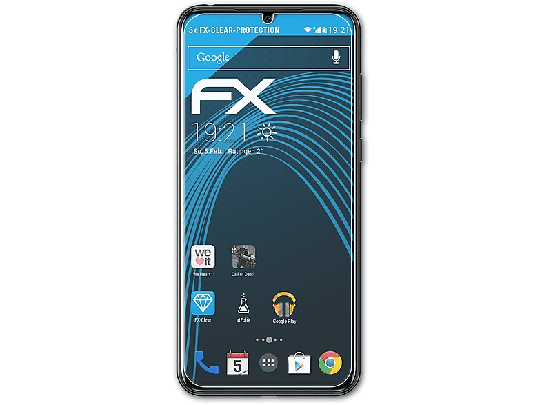 ATFOLIX 3x FX-Clear Displayschutz(für Doogee N20)