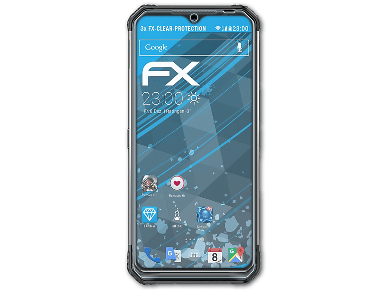 ATFOLIX 3x FX-Clear Displayschutz(für Doogee S95 Pro)