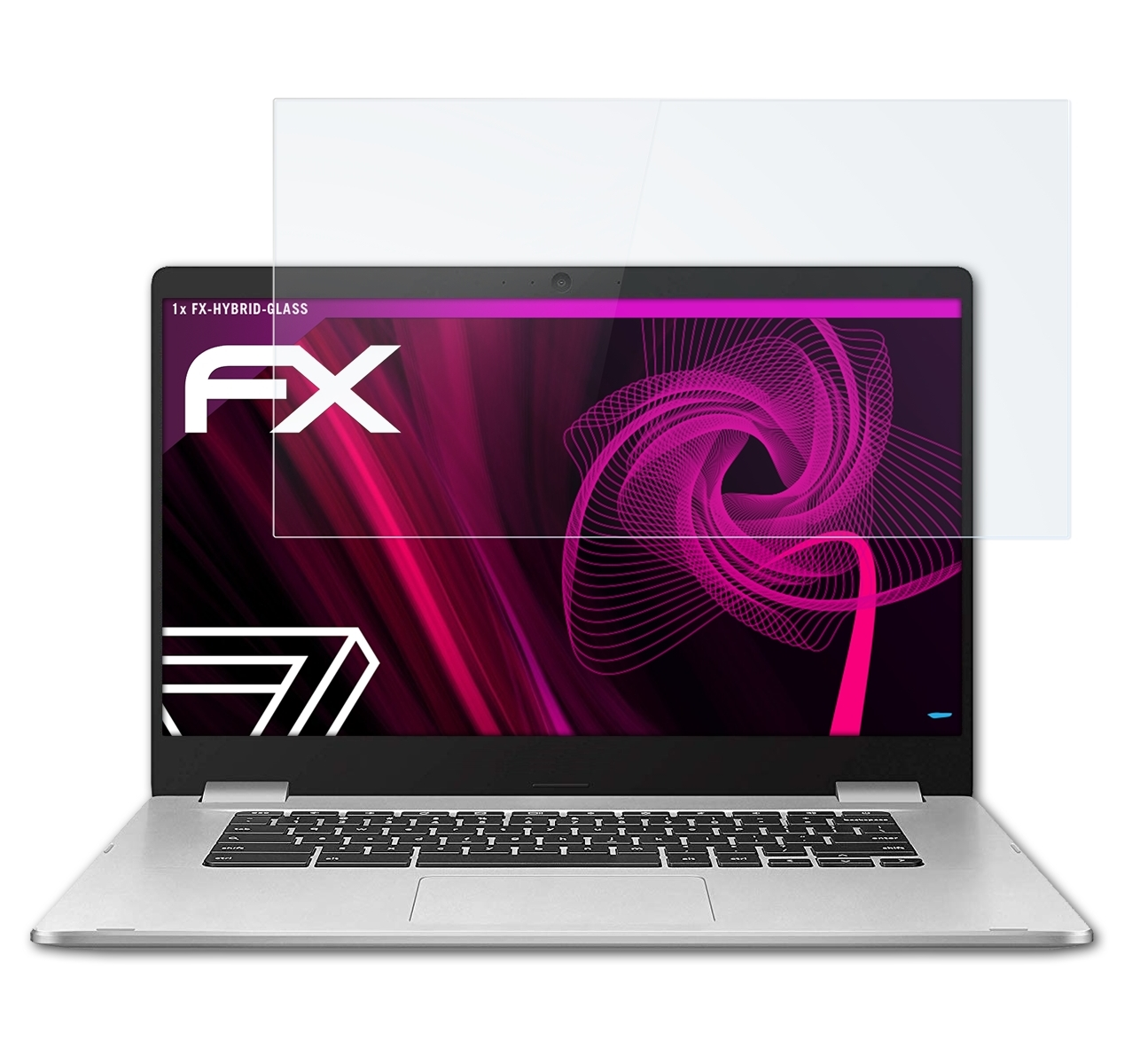 ATFOLIX FX-Hybrid-Glass Schutzglas(für Asus C523 Chromebook (C523NA))