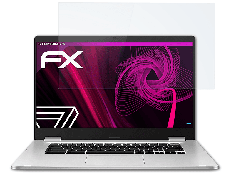 ATFOLIX FX-Hybrid-Glass Schutzglas(für Asus C523 Chromebook (C523NA))