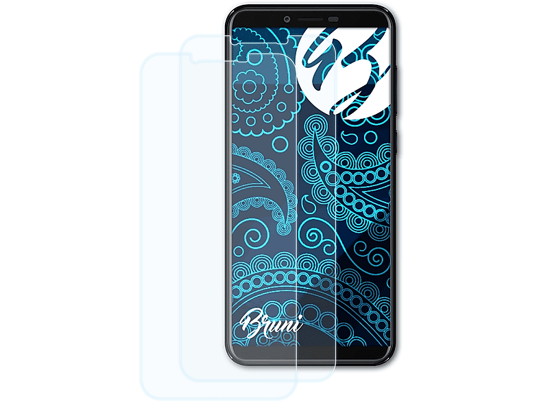 BRUNI 2x myPhone 2) Schutzfolie(für Basics-Clear City