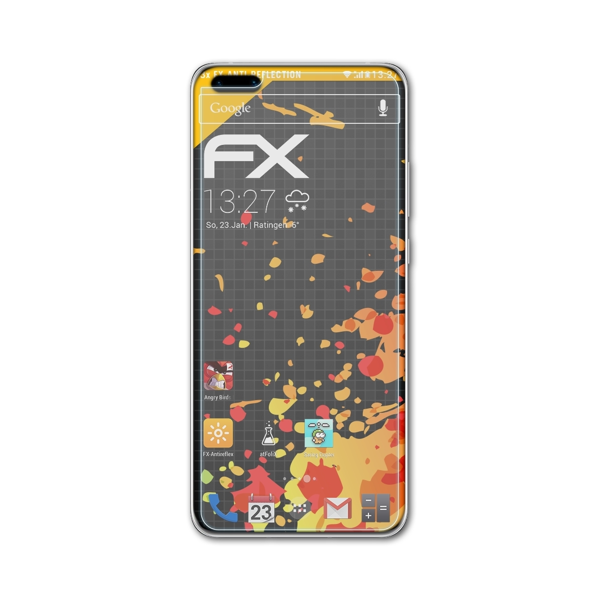3x Displayschutz(für P40 FX-Antireflex ATFOLIX Huawei (Fullcover)) Pro
