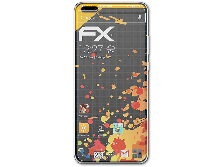 ATFOLIX 3x FX-Antireflex Displayschutz(für Huawei P40 (Fullcover)) Pro