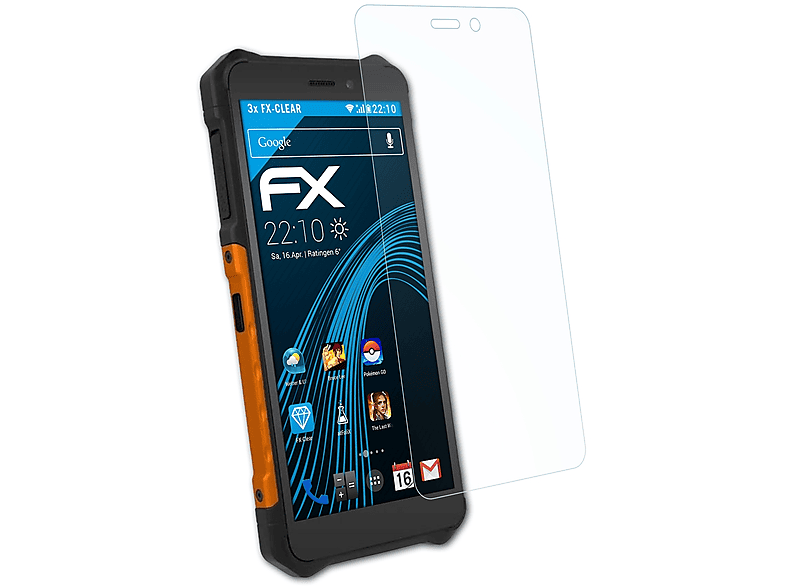 ATFOLIX 3x FX-Clear Displayschutz(für myPhone Hammer Iron 3)