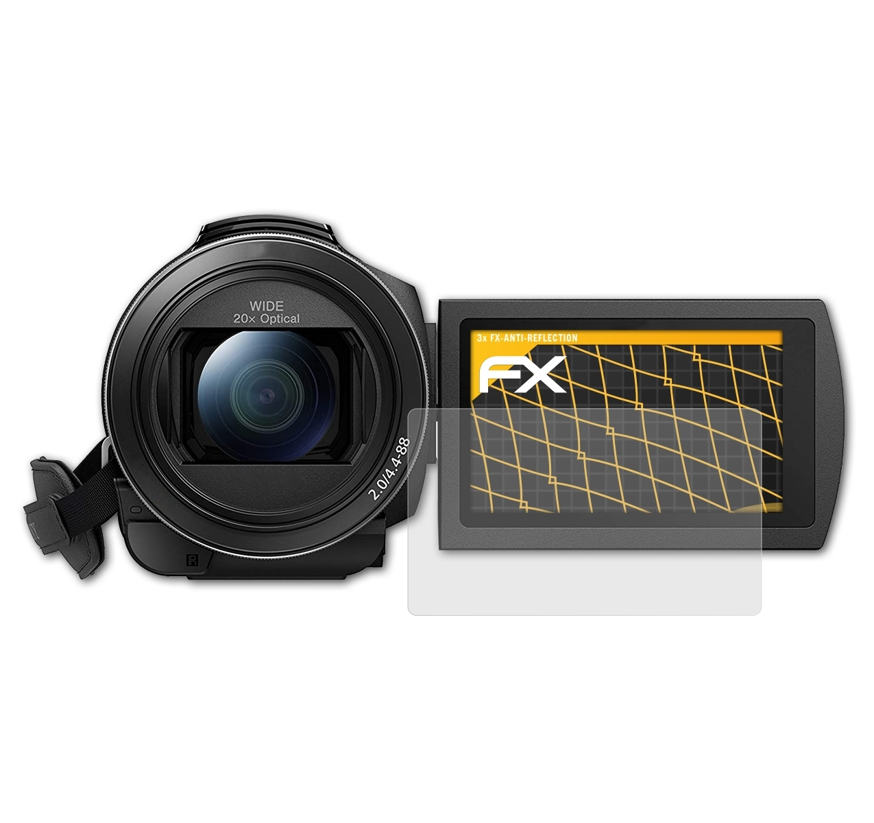 FDR-AX43) Sony Displayschutz(für 3x FX-Antireflex ATFOLIX
