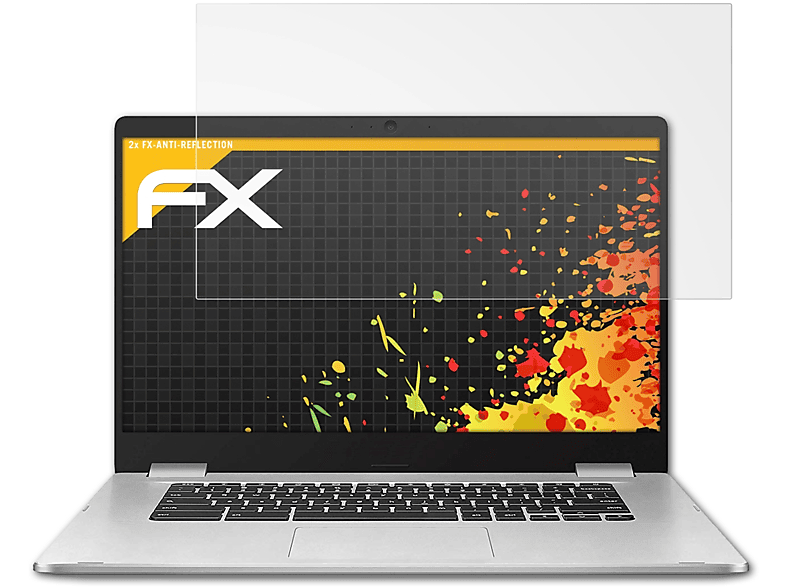 ATFOLIX 2x FX-Antireflex Displayschutz(für Asus (C523NA)) C523 Chromebook