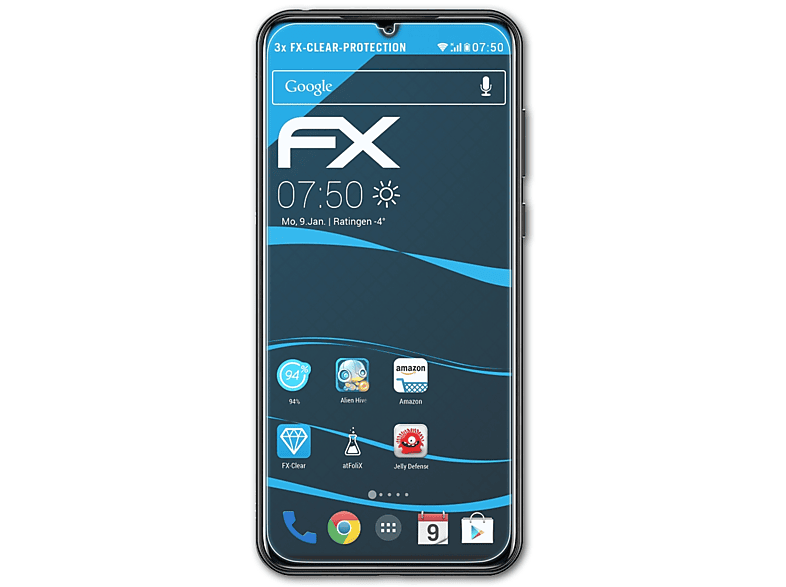 FX-Clear ATFOLIX Doogee 3x X95) Displayschutz(für