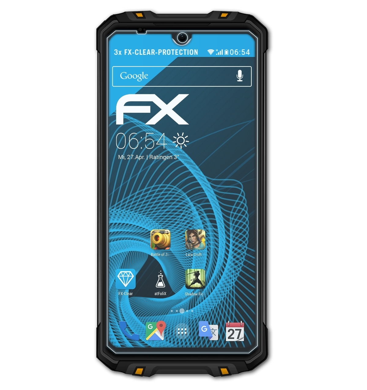 Pro) WP8 Oukitel 3x ATFOLIX FX-Clear Displayschutz(für