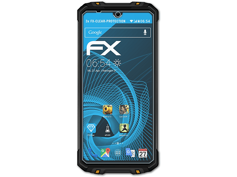 ATFOLIX 3x FX-Clear Displayschutz(für Pro) Oukitel WP8