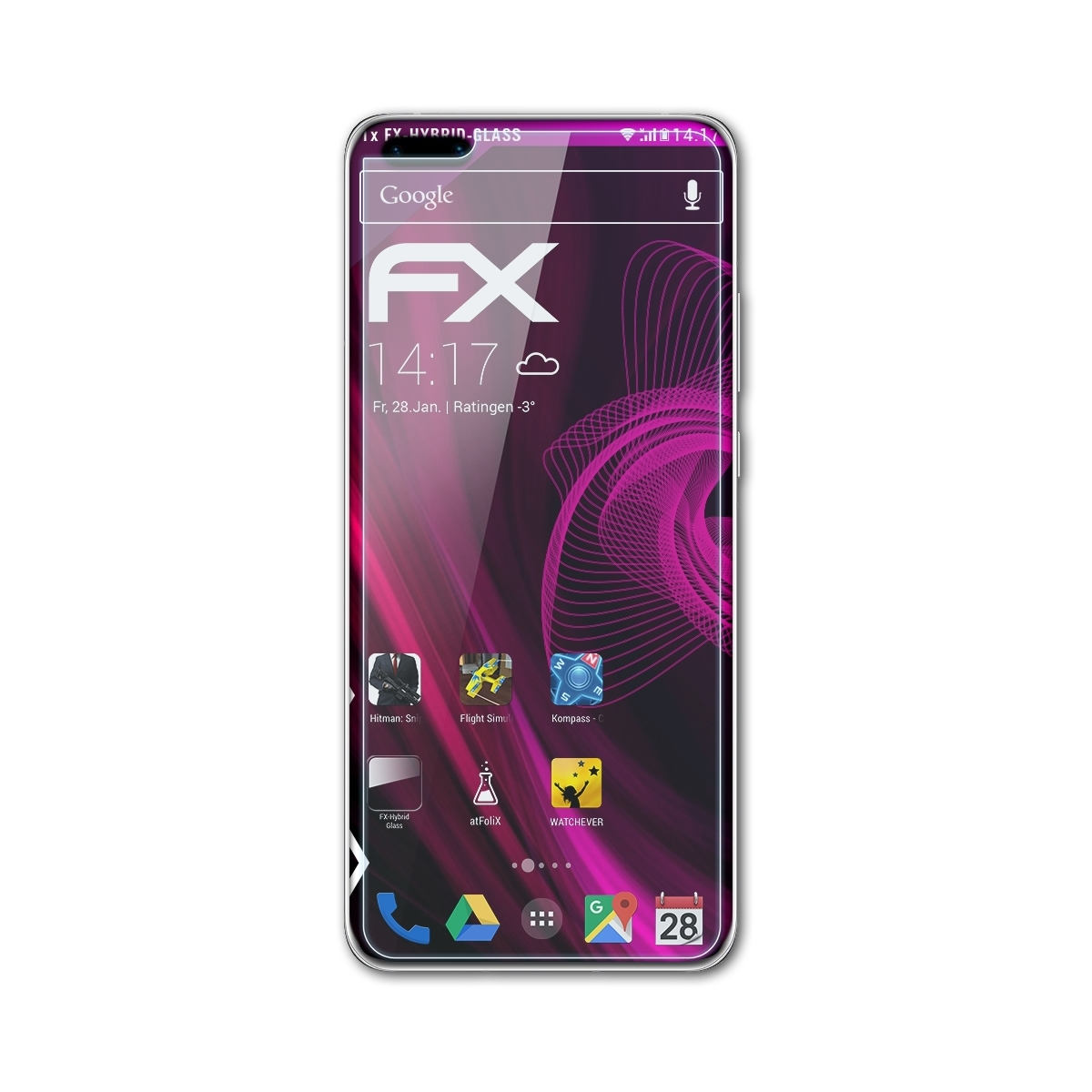 P40 Pro ATFOLIX Schutzglas(für Huawei (Fullcover)) FX-Hybrid-Glass
