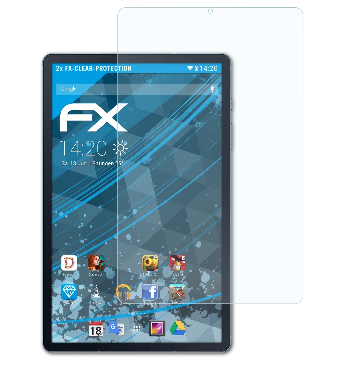 ATFOLIX 2x FX-Clear Displayschutz(für Tab S6 Samsung Galaxy Lite (2020))