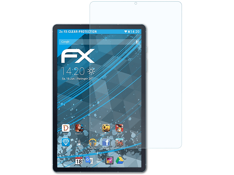 ATFOLIX 2x FX-Clear Displayschutz(für Samsung Galaxy Tab S6 Lite (2020)) | Tabletschutzfolien