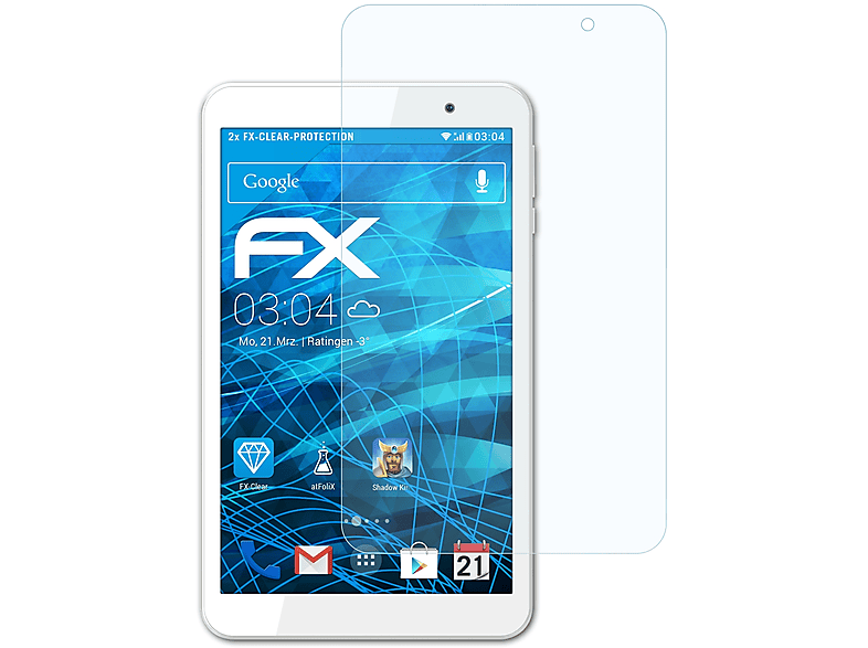 ATFOLIX 2x FX-Clear Displayschutz(für Archos T80 Wifi)
