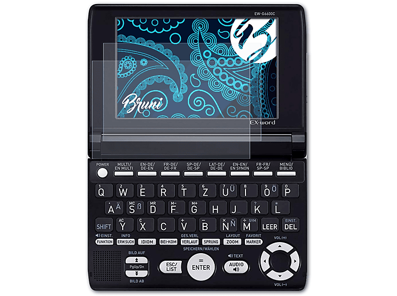 BRUNI Basics-Clear 2x Casio EWG6600C) Schutzfolie(für
