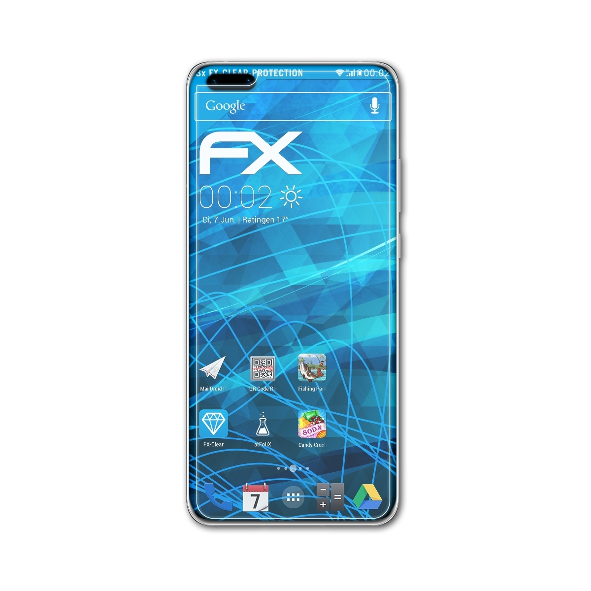 Pro Displayschutz(für P40 (Fullcover)) 3x ATFOLIX Huawei FX-Clear
