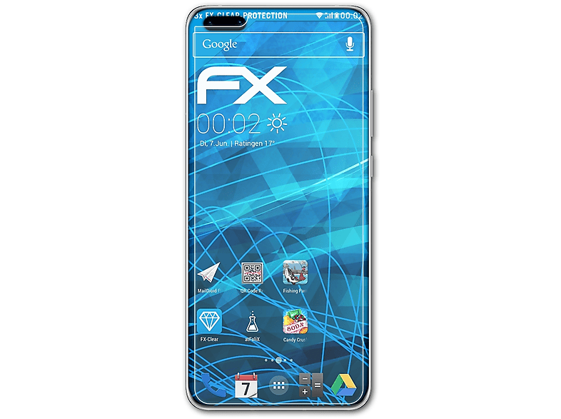 Pro Displayschutz(für P40 (Fullcover)) 3x ATFOLIX Huawei FX-Clear