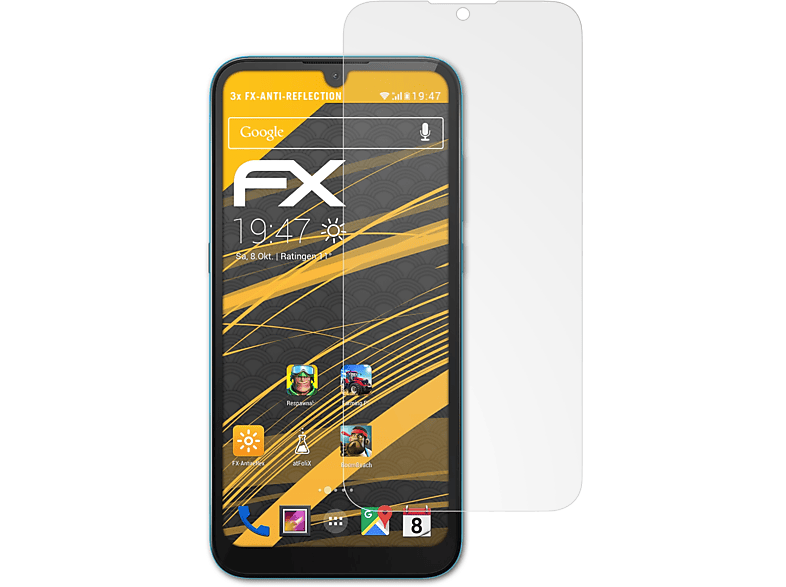 ATFOLIX 3x FX-Antireflex Displayschutz(für Nokia 1.3)