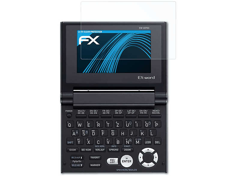 FX-Clear Displayschutz(für Casio ATFOLIX 2x EWG570C)