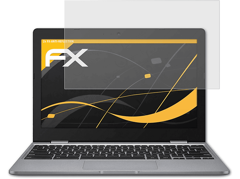 ATFOLIX 2x FX-Antireflex Displayschutz(für Asus Chromebook C223 (C223NA))