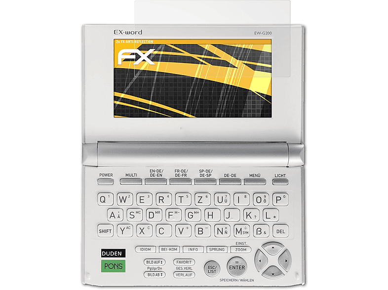 FX-Antireflex Casio EWG200) ATFOLIX Displayschutz(für 2x