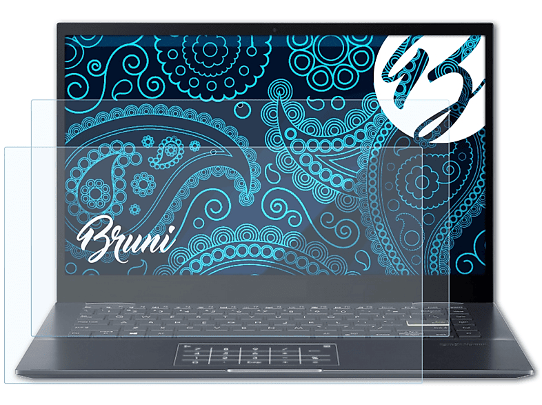 BRUNI 2x Basics-Clear Schutzfolie(für Asus Flip (TM420IA)) 14 VivoBook