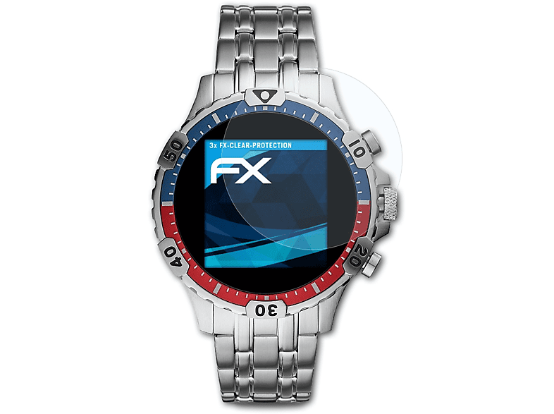 ATFOLIX 3x FX-Clear Displayschutz(für Fossil Garrett HR)