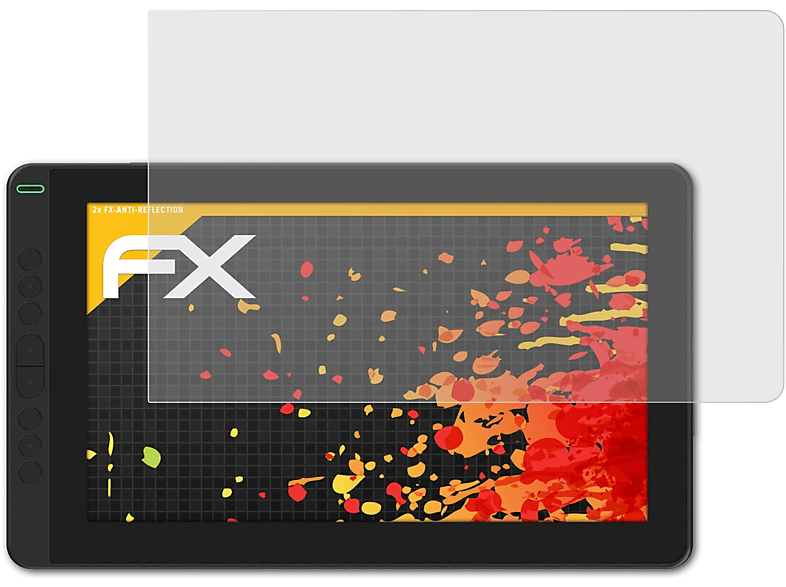 ATFOLIX 2x 13) Kamvas FX-Antireflex Huion Displayschutz(für