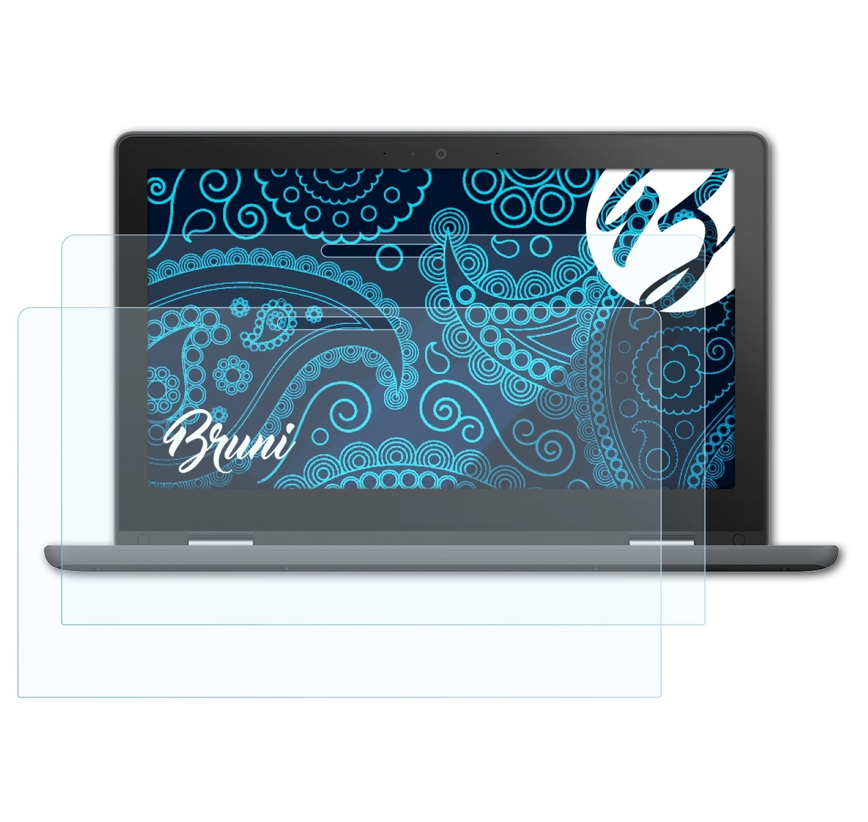BRUNI 2x Basics-Clear Schutzfolie(für Chromebook C214 Asus Flip (C214MA))