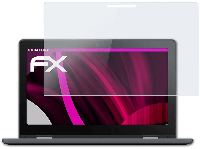 ATFOLIX FX-Hybrid-Glass Schutzglas(für Asus Chromebook (C214MA)) Flip C214