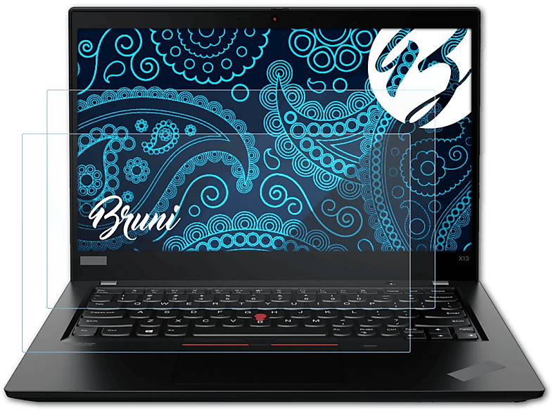 ThinkPad Lenovo X13) 2x BRUNI Basics-Clear Schutzfolie(für