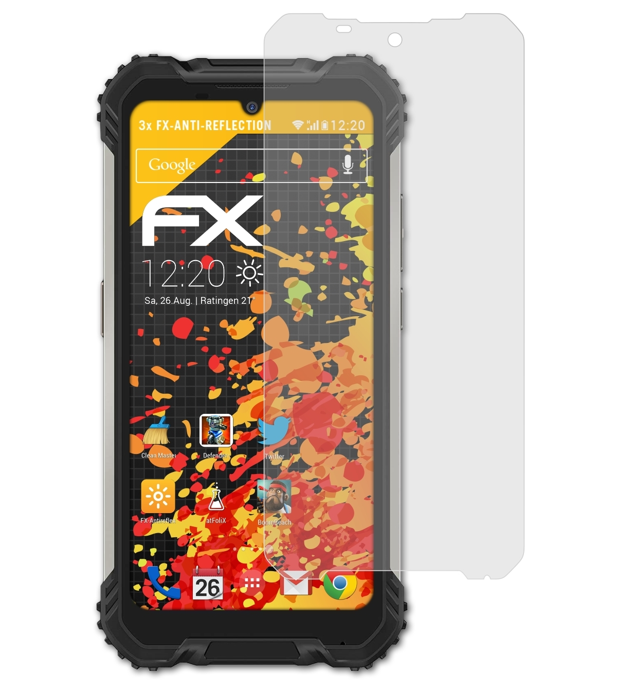 3x Displayschutz(für ATFOLIX Pro) Doogee S58 FX-Antireflex
