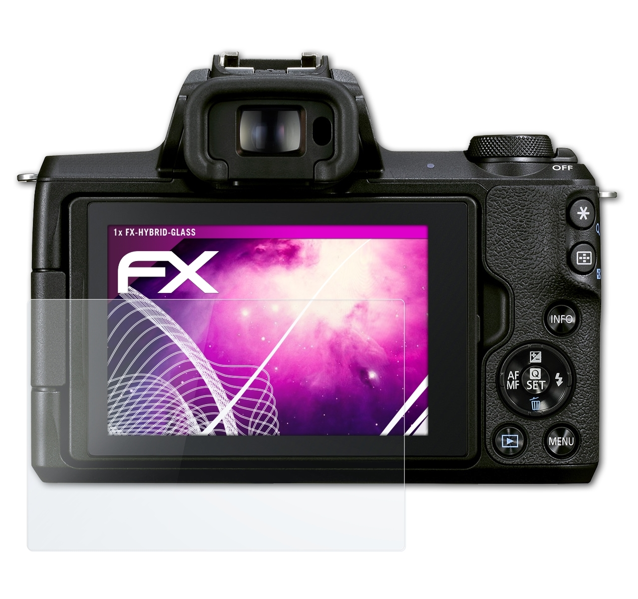 ATFOLIX FX-Hybrid-Glass Schutzglas(für Canon II) M50 EOS Mark