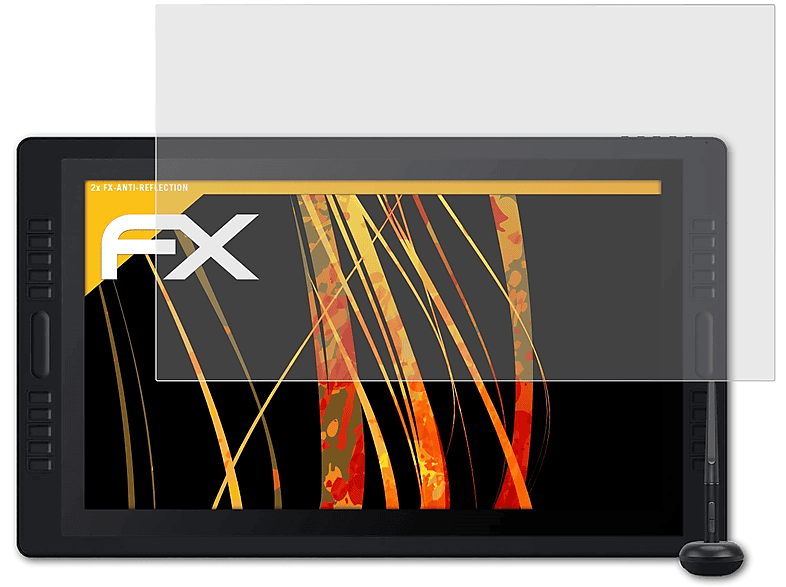 ATFOLIX 2x FX-Antireflex Pro Displayschutz(für Kamvas 24) Huion