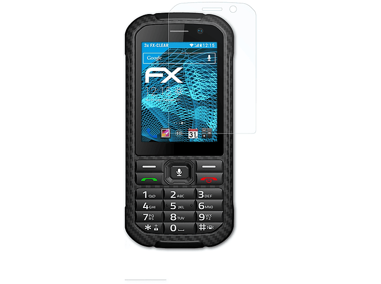 ATFOLIX 3x FX-Clear Displayschutz(für Energizer Hardcase H280S)