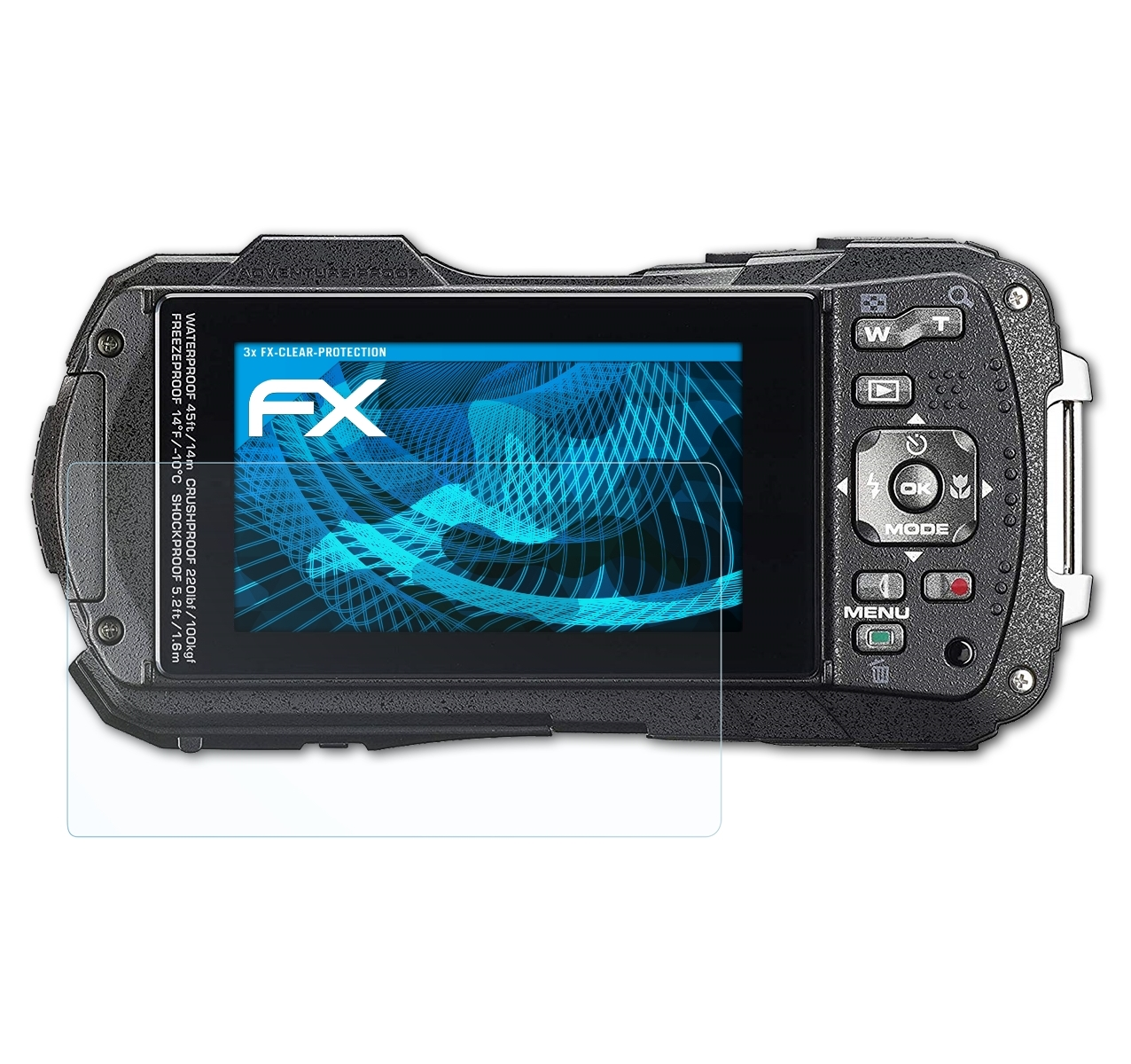 Ricoh WG-70) FX-Clear 3x Displayschutz(für ATFOLIX