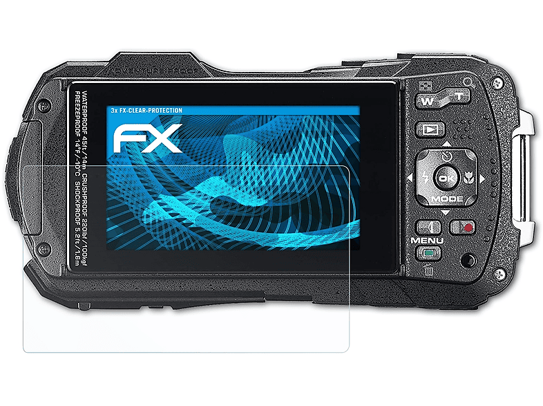 ATFOLIX 3x FX-Clear Displayschutz(für Ricoh WG-70)