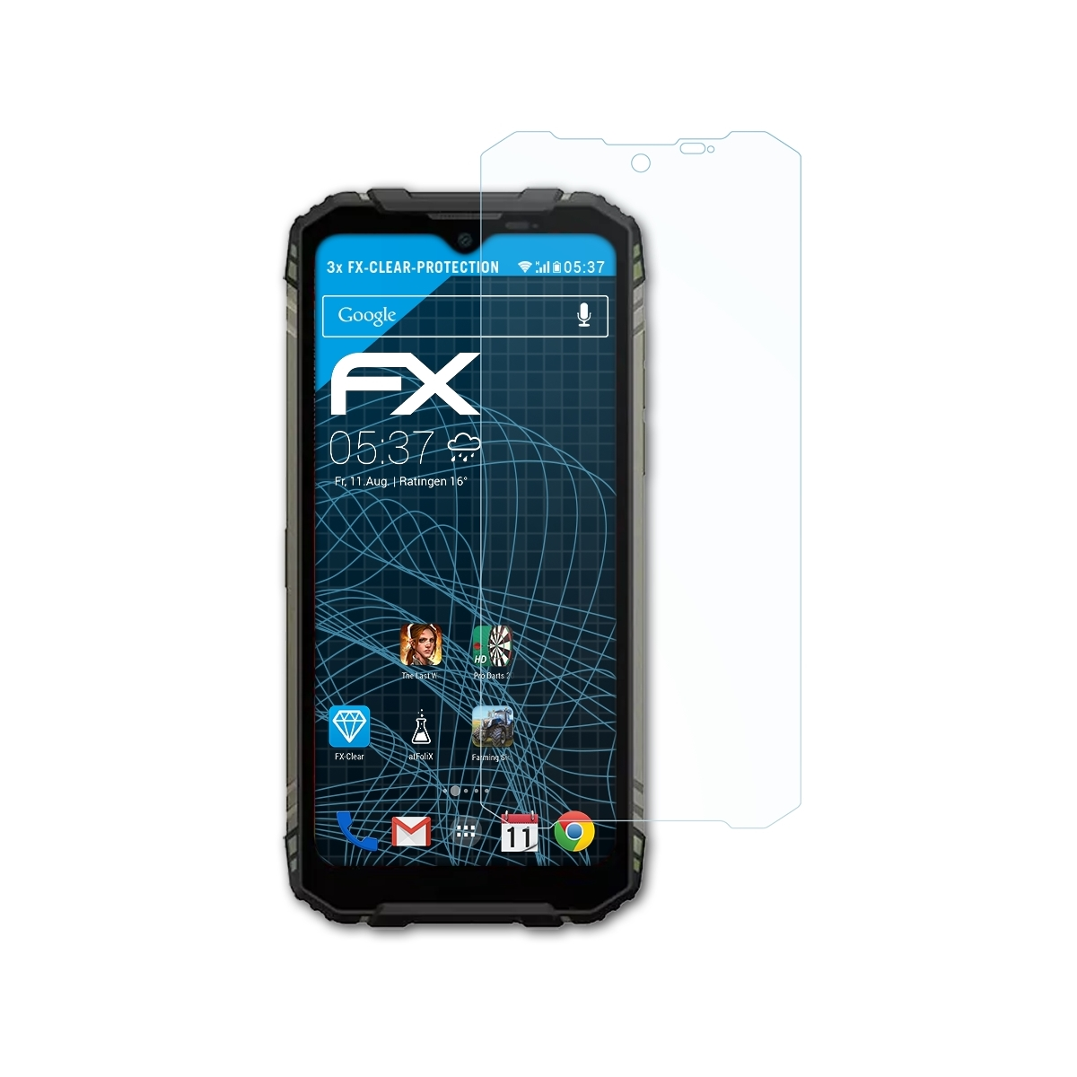 Pro) 3x Displayschutz(für S96 Doogee ATFOLIX FX-Clear