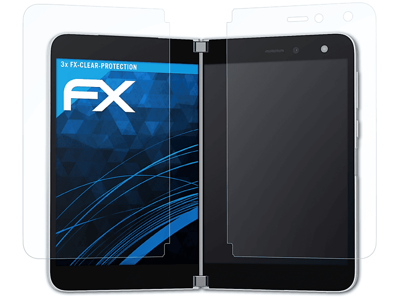 ATFOLIX 3x FX-Clear Displayschutz(für Microsoft Surface Duo)