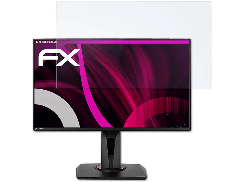 ATFOLIX FX-Hybrid-Glass Schutzglas(für Asus TUF Gaming VG258QM)