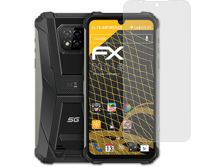 ATFOLIX 3x Displayschutz(für Armor Ulefone 5G) FX-Antireflex 8