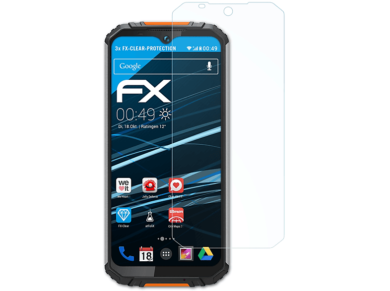 ATFOLIX 3x FX-Clear Displayschutz(für Oukitel WP6)